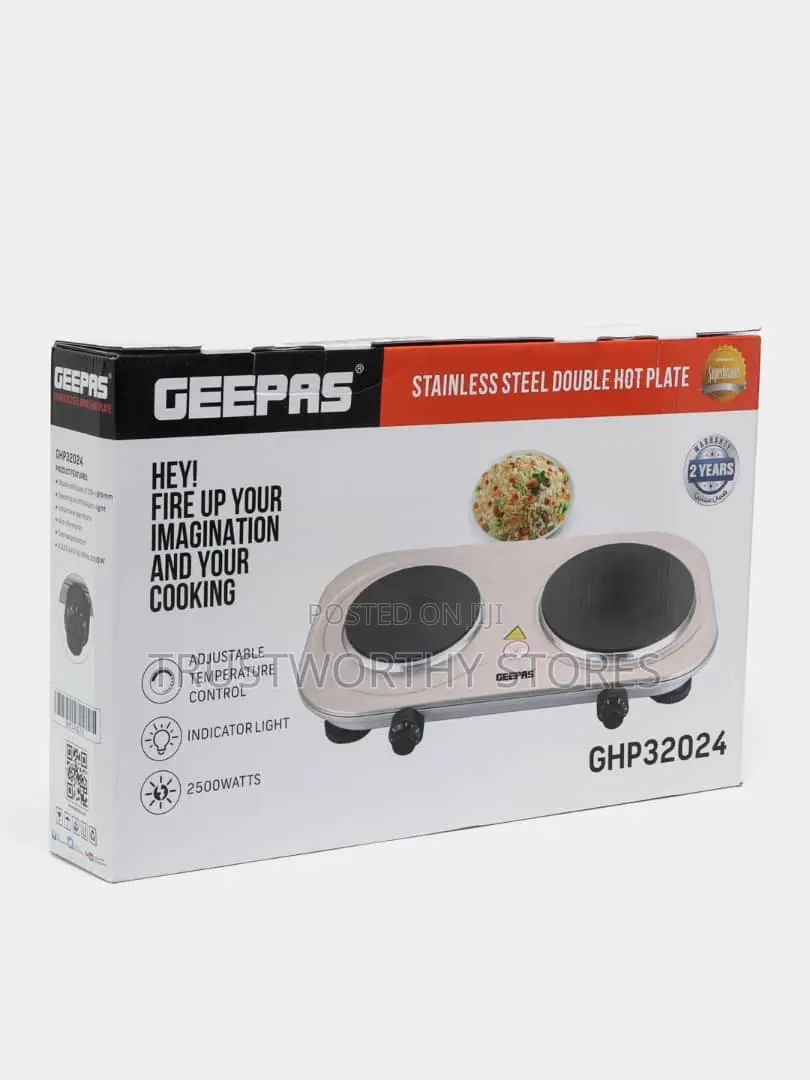 Geepas Stainless Steel Double Hotplate