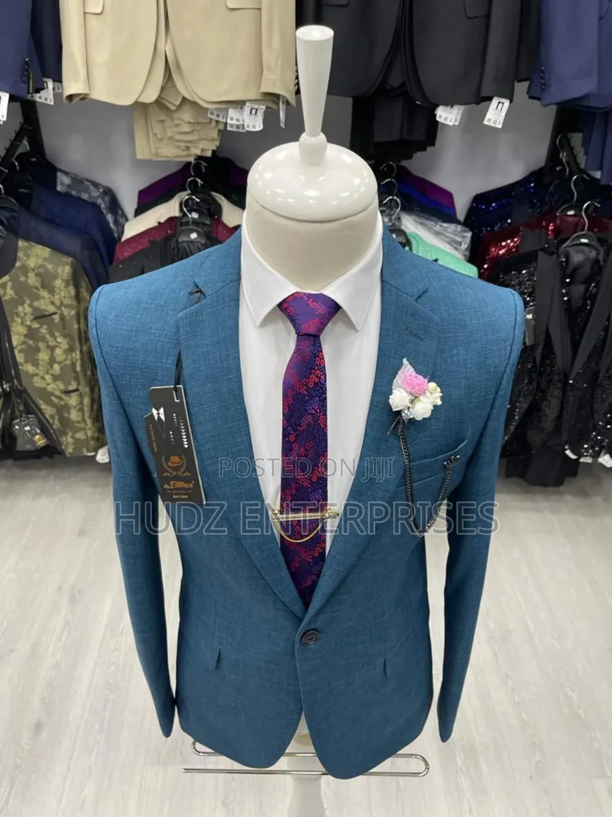De Light Blue Turkish Blazer Coat