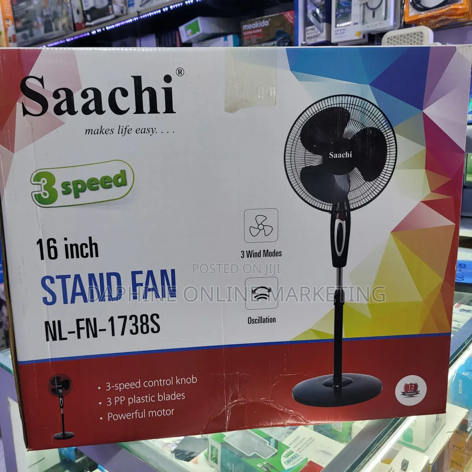 Saachi Stand Fan/ 16 Inch Stand Fan Saachi