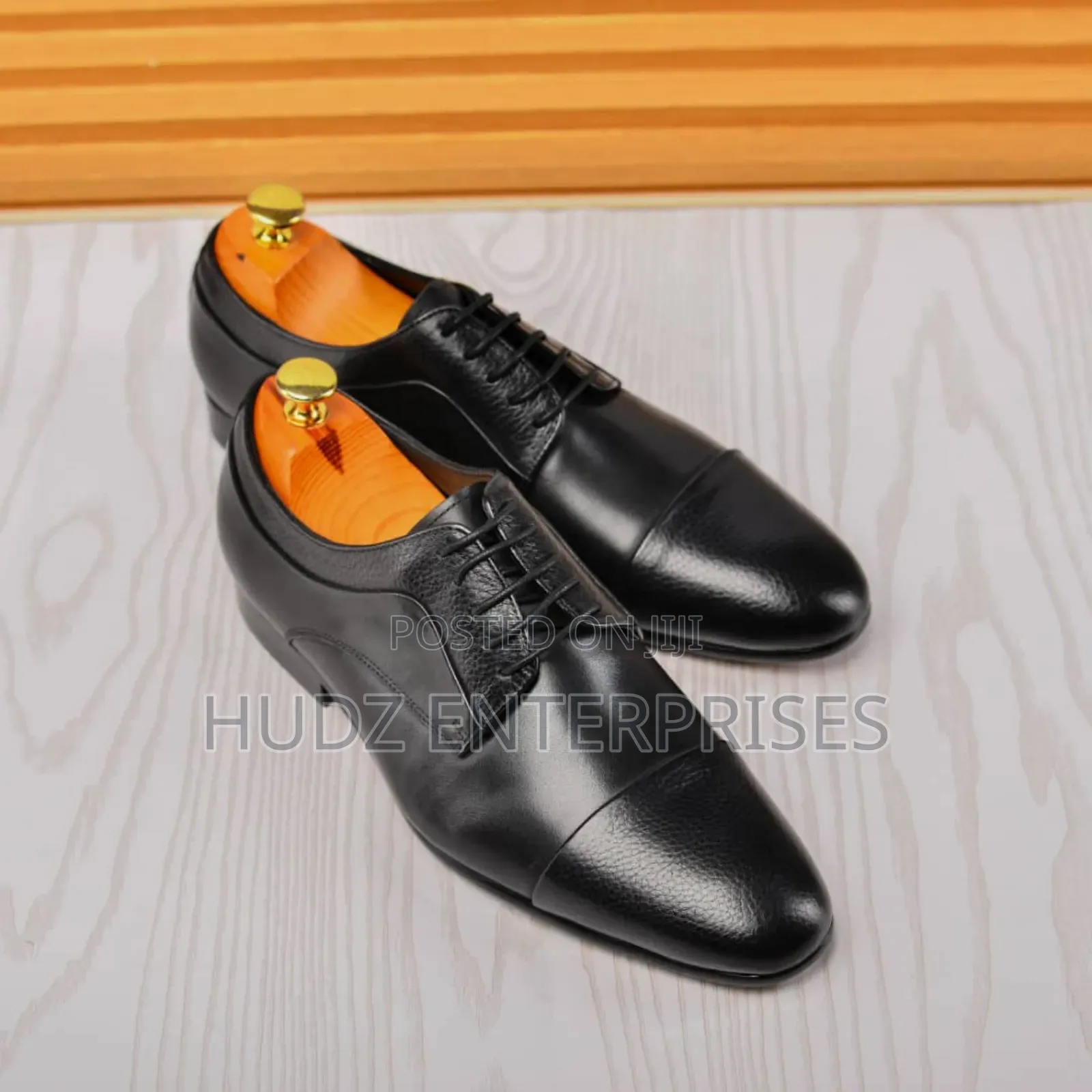 De Black Leather Gent Shoes