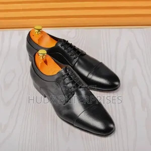 De Black Leather Gent Shoes