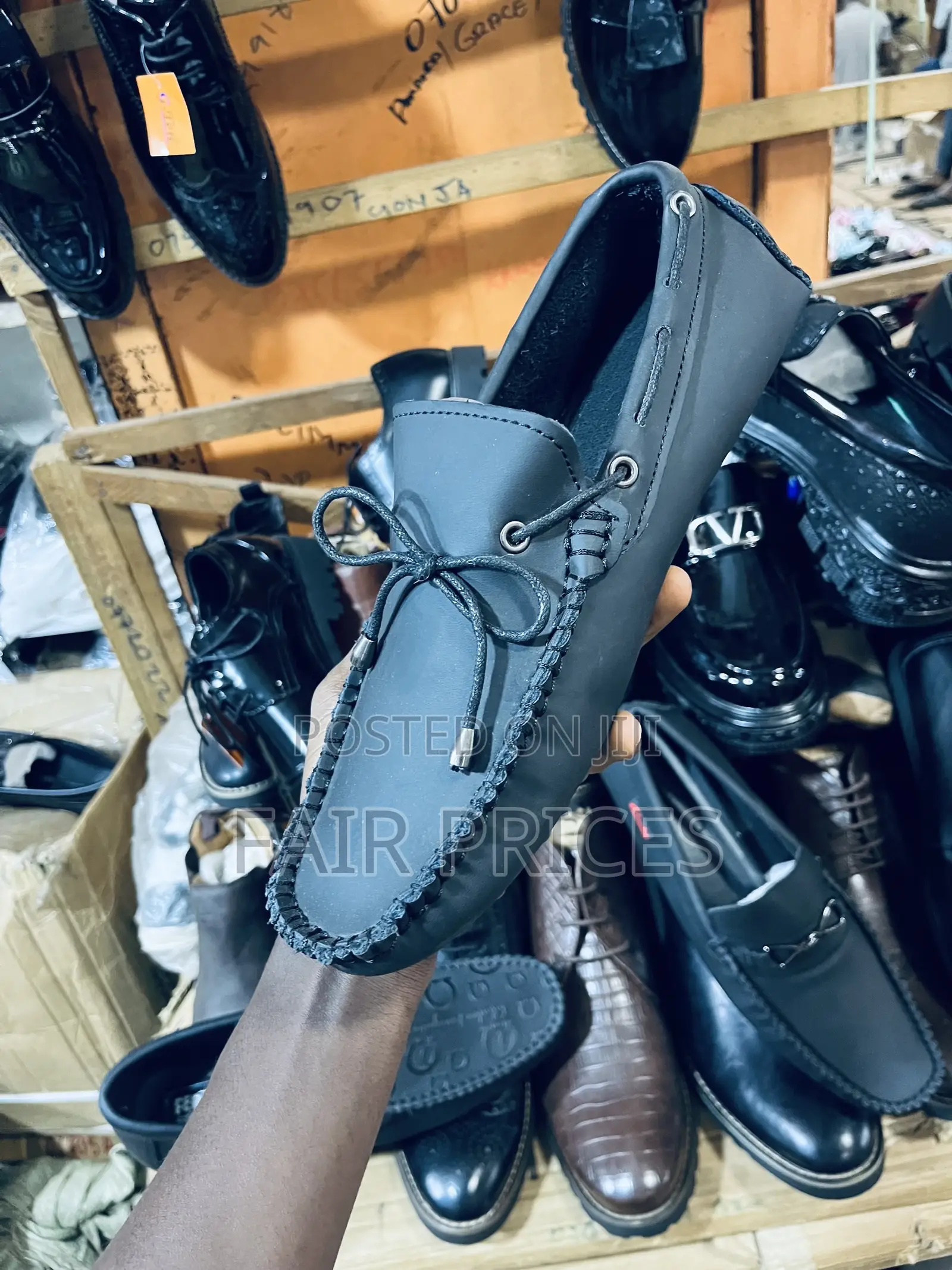 School Moccasins Black