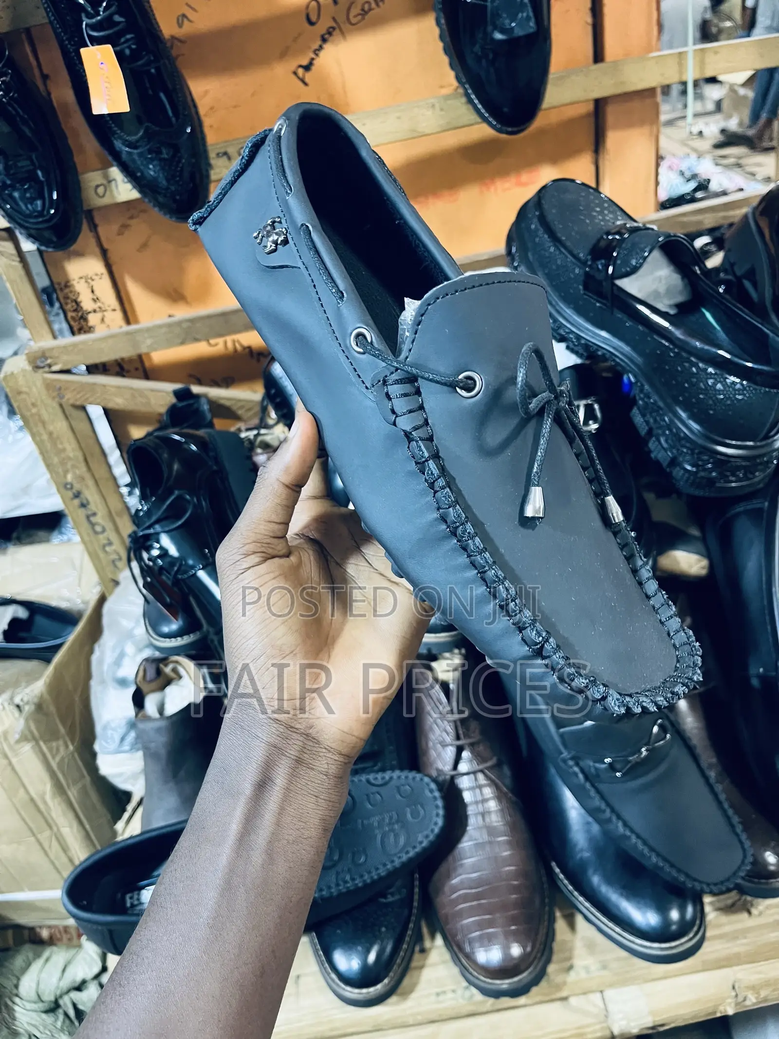 School Moccasins Black