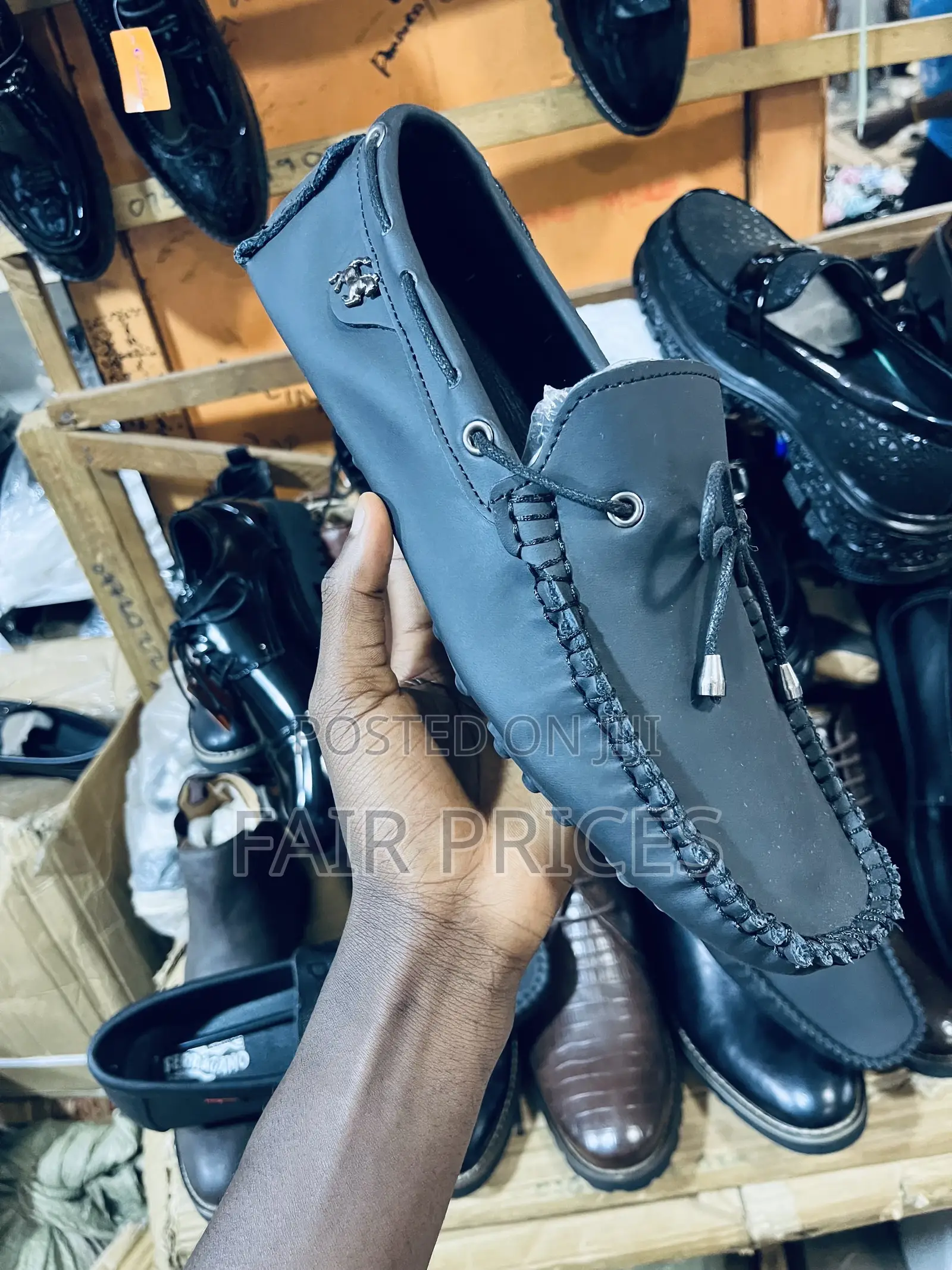School Moccasins Black