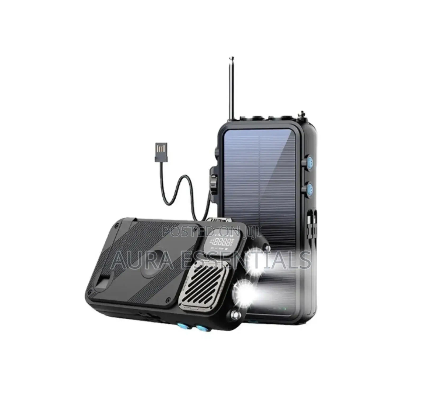Powerology 16000mah Solar Power/Fm Radio/Speaker /Lights