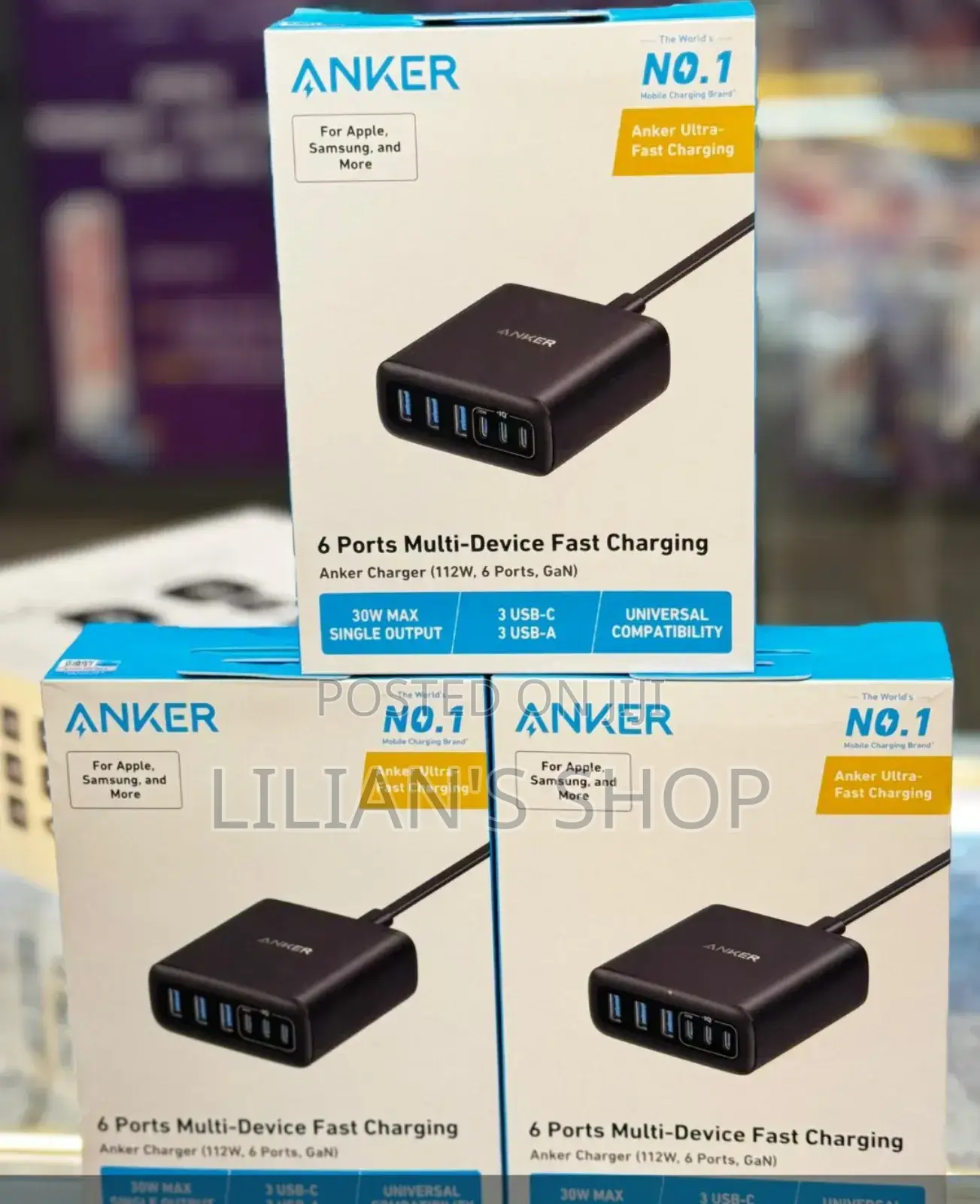Anker 6 Ports Multi Device Fast Charging Gan 112W