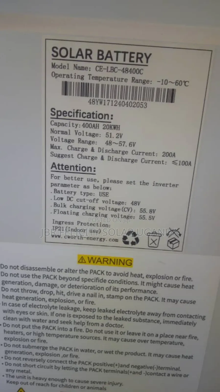 20kwh Lithium Battery