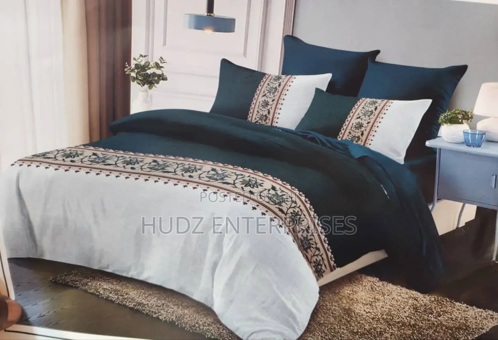 4pc Duvet 6x6 Dark Green