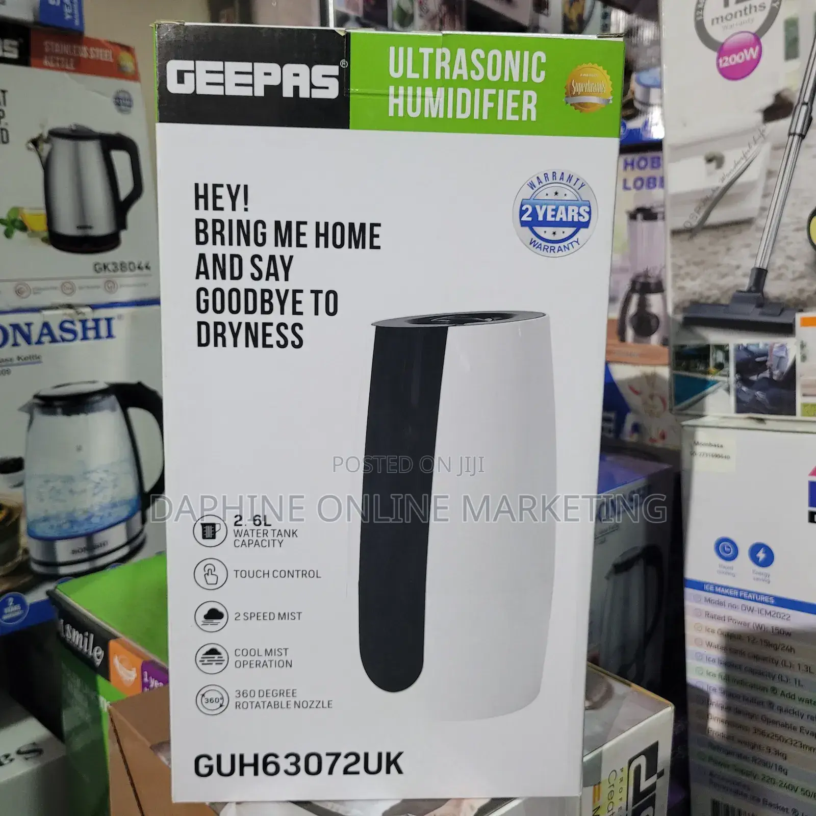 Geepas Ultrasonic Humidifier/2.6l Humidifier and Diffuser