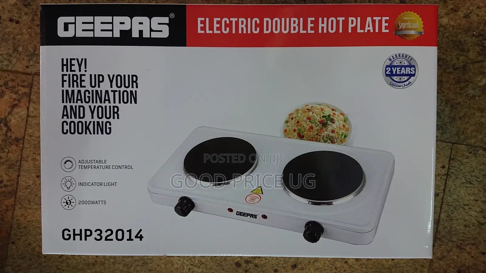 Geepas Electric Double Solid Hotplate