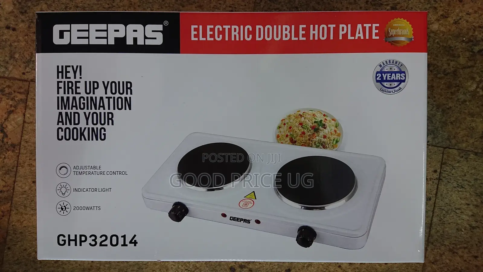 Geepas Electric Double Solid Hotplate