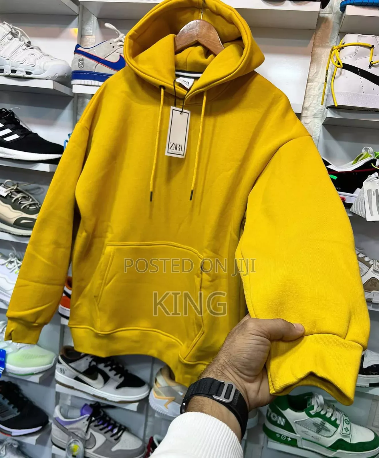 Yellow Hoodie. Plain Colour Jumper
