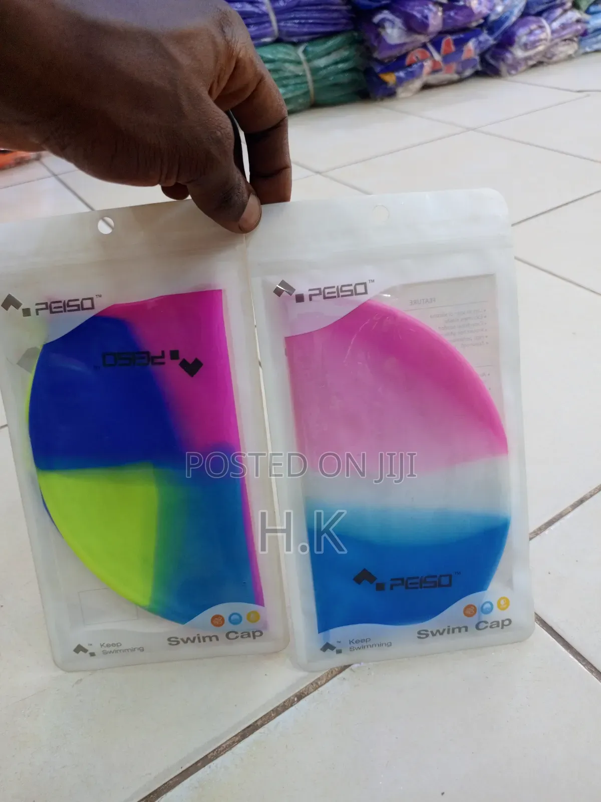 Peiso Brand Swim Caps.