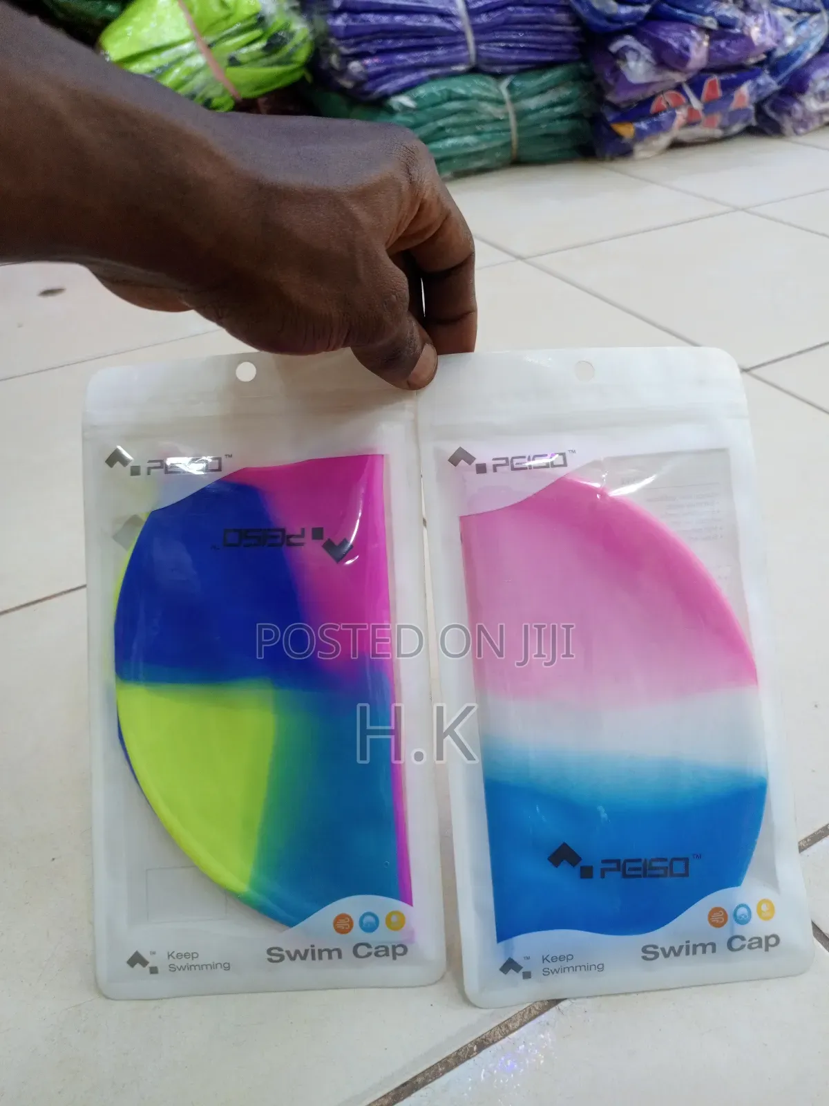 Peiso Brand Swim Caps.