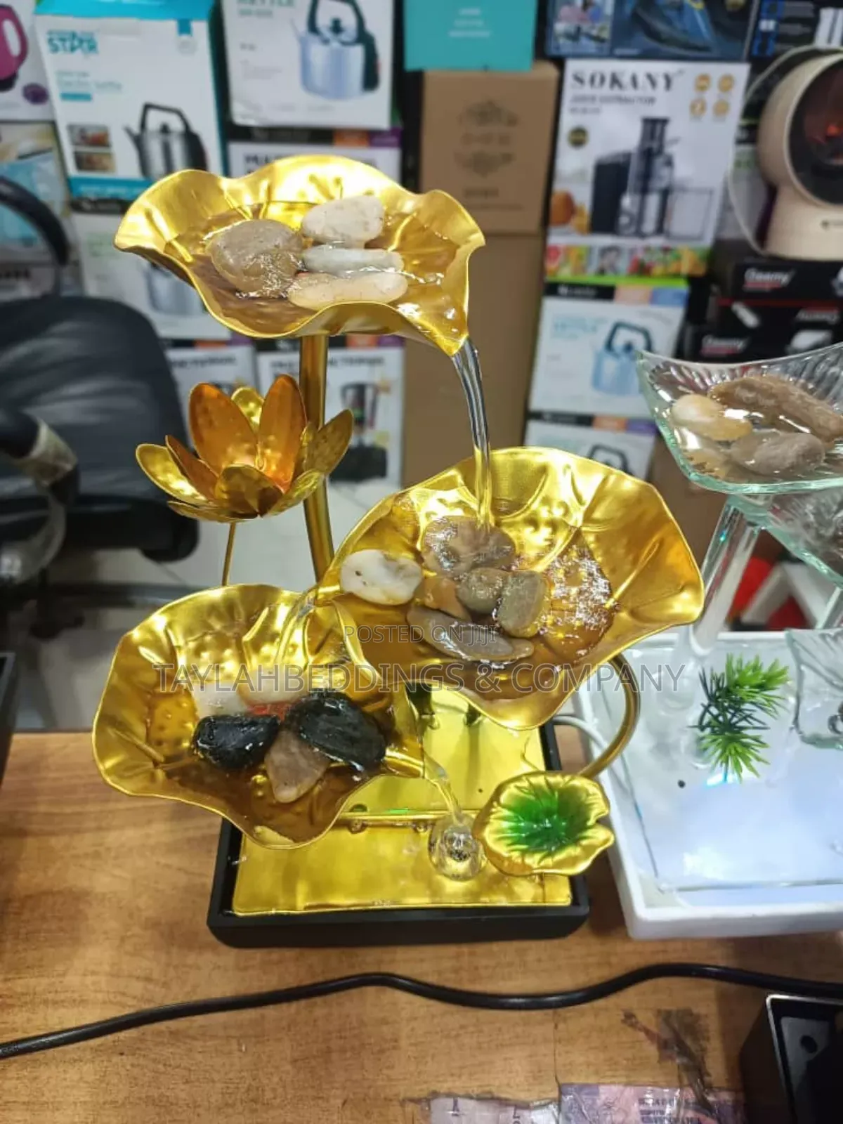 Lotus Leaf Tabletop Fountain, Relaxation Mini Waterfall