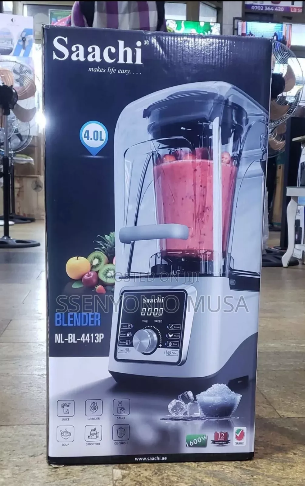 Saachi Commercial Silent Blender 4l - 1600w Crusher Juicer