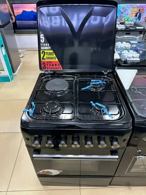 Photo - Blue Frame 3 Gass 1 Electric Plate Cooker Oven