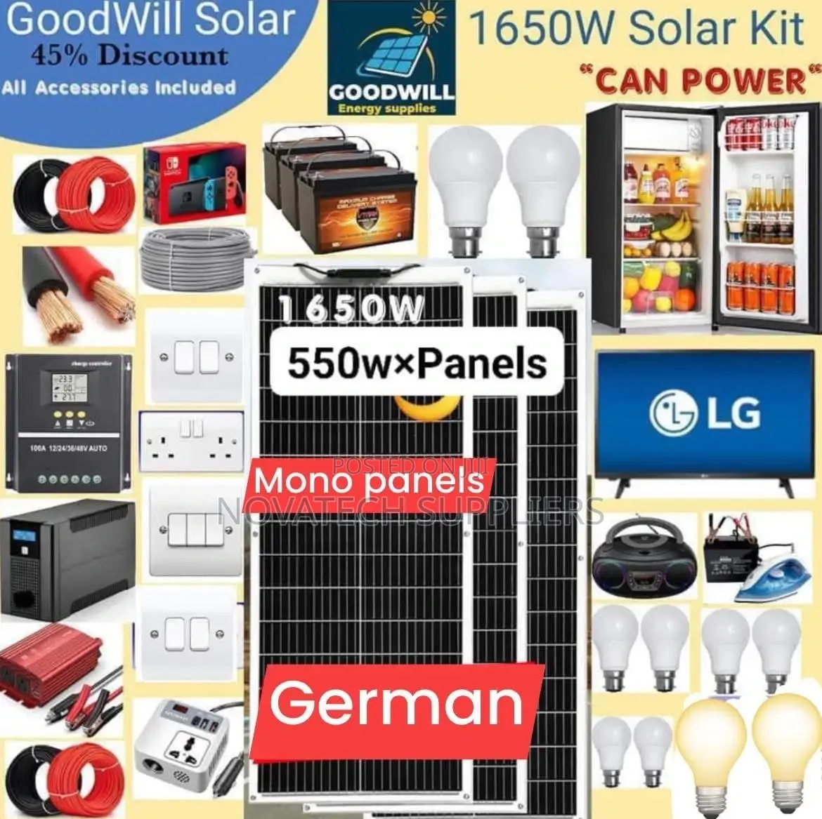 1650W Solar Energy System Full Kit