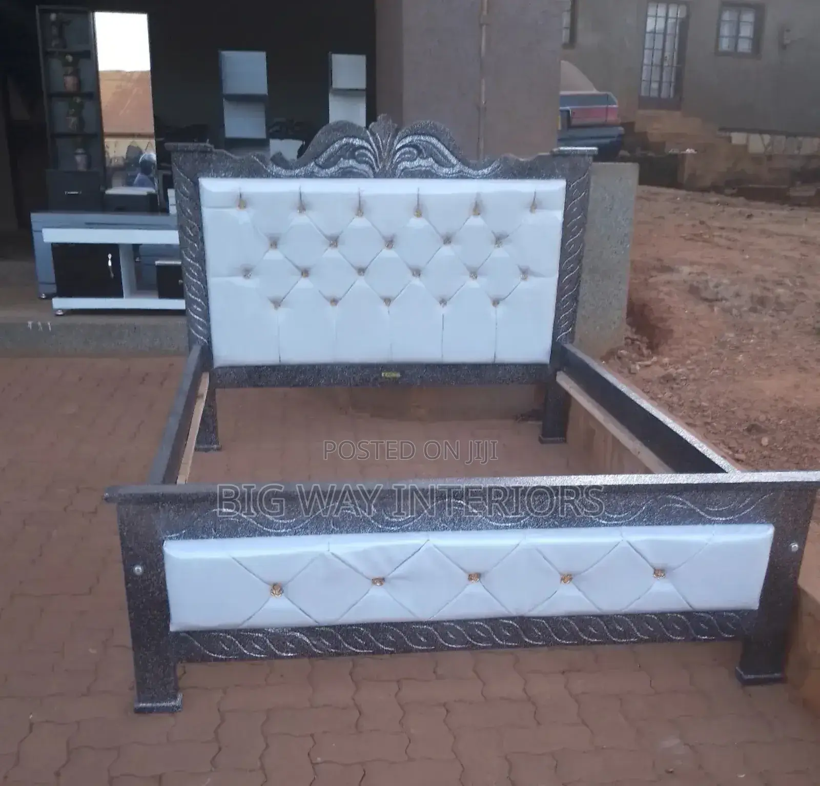Modern Leather Bed 5by6 White