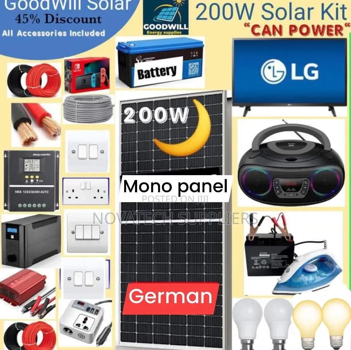 200W Solar System Full Kit /German Technology