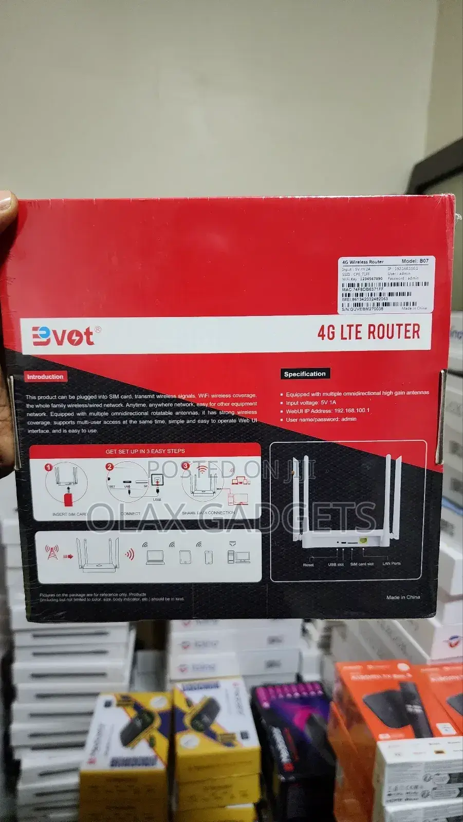Bvot B07 Unlocked Simcard Router - Lyca, MTN, AIRTEL