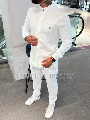 Photo - 2pc Collarless Outfit White