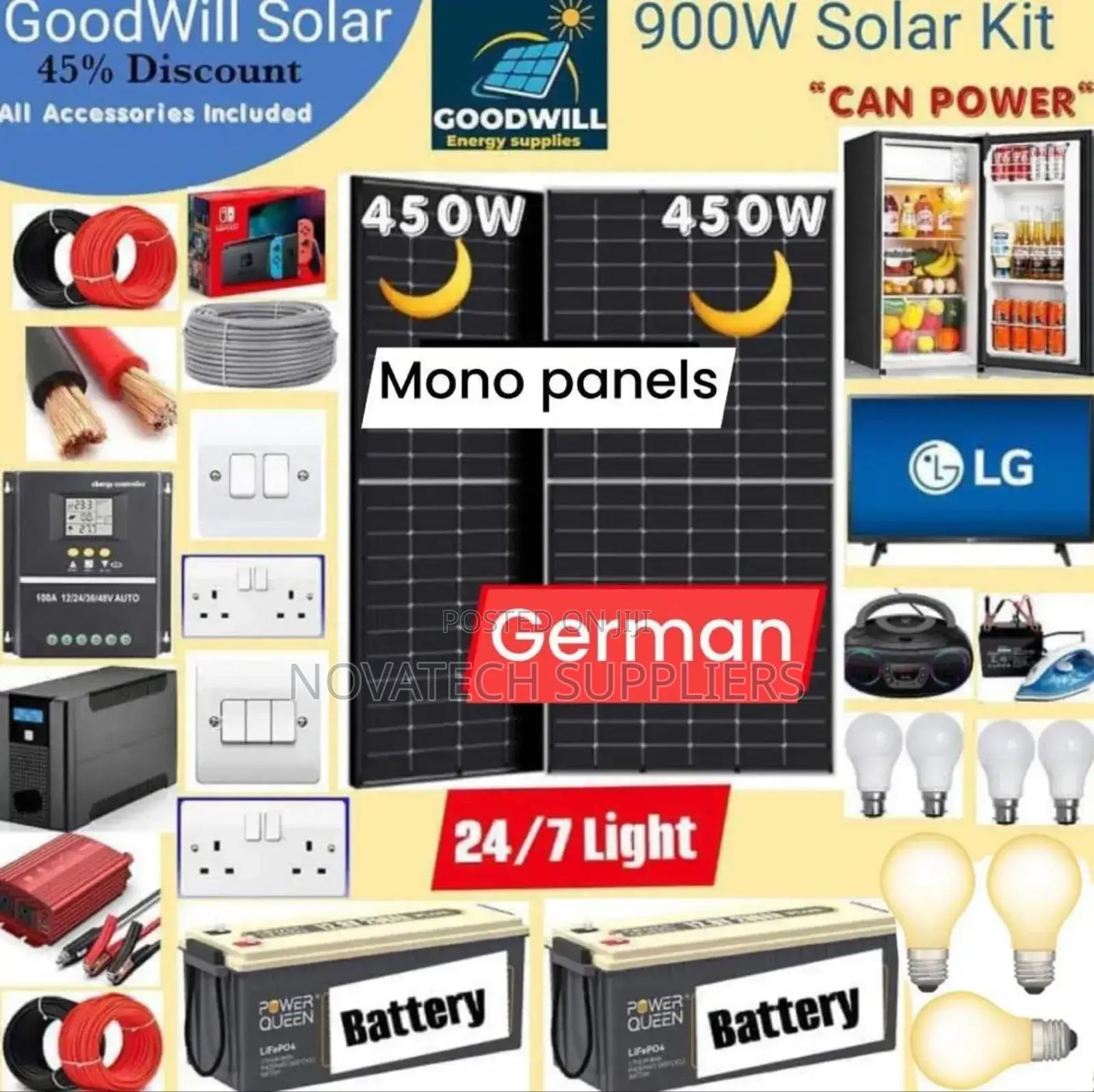 900W Solar Complete System/ German Made