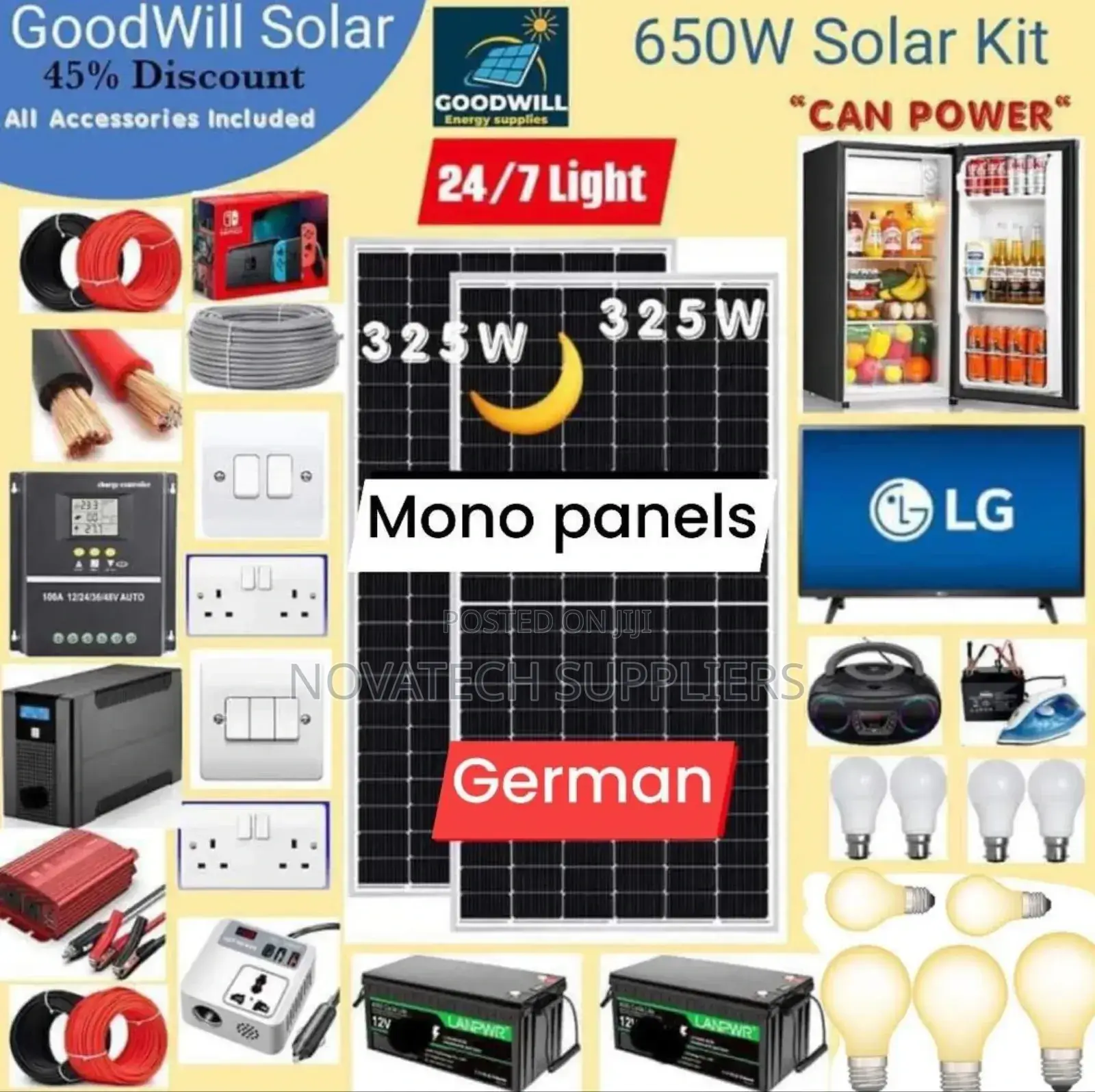 650W Solar Energy Complete System/Germany Made.