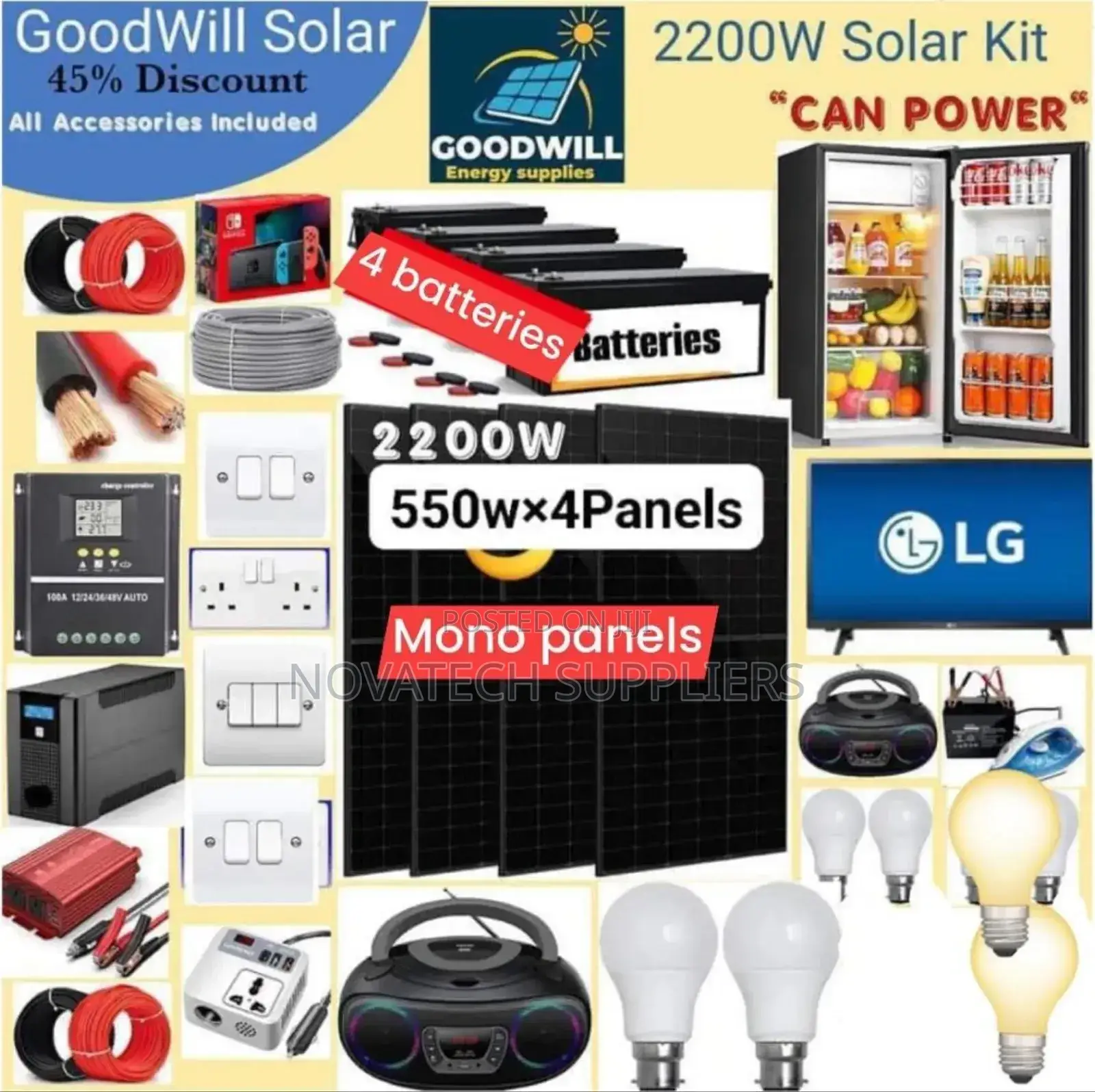 2200W Solar Energy Complete System/ Germany Made