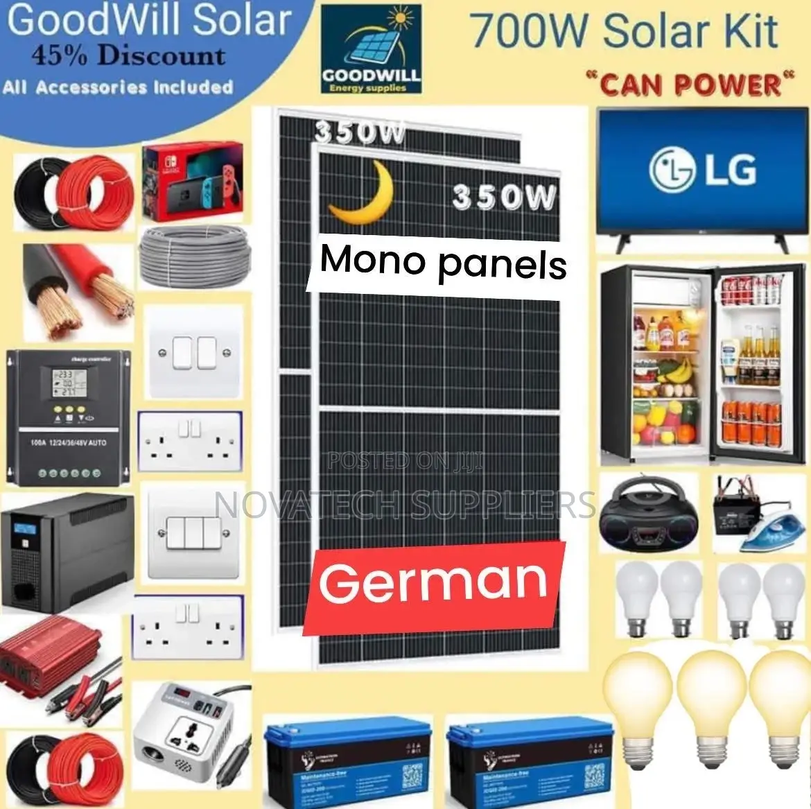 700W Solar System Full Kit/ Mono Panels