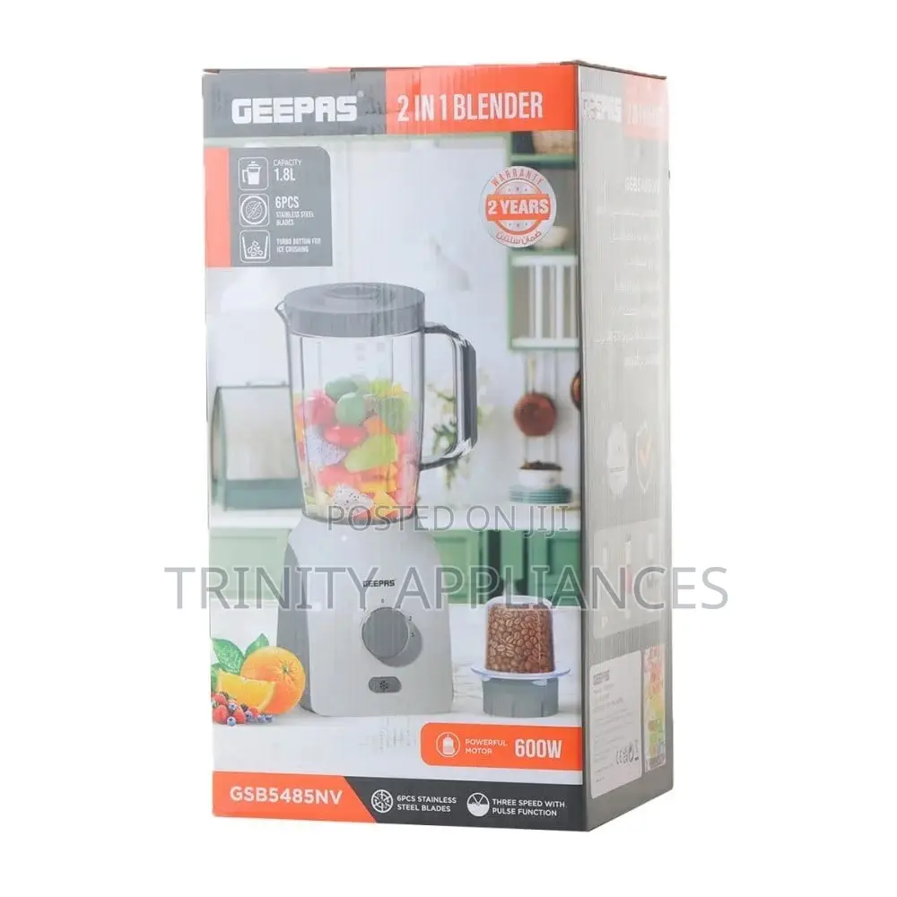 Geepas 2 in 1 Blender, Ice Crusher, Chopper, Coffee Grinder