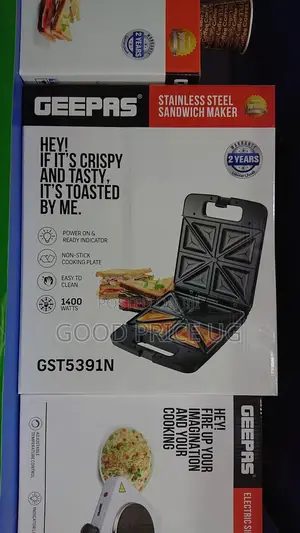 GEEPAS Stainless Steel Sandwich Maker