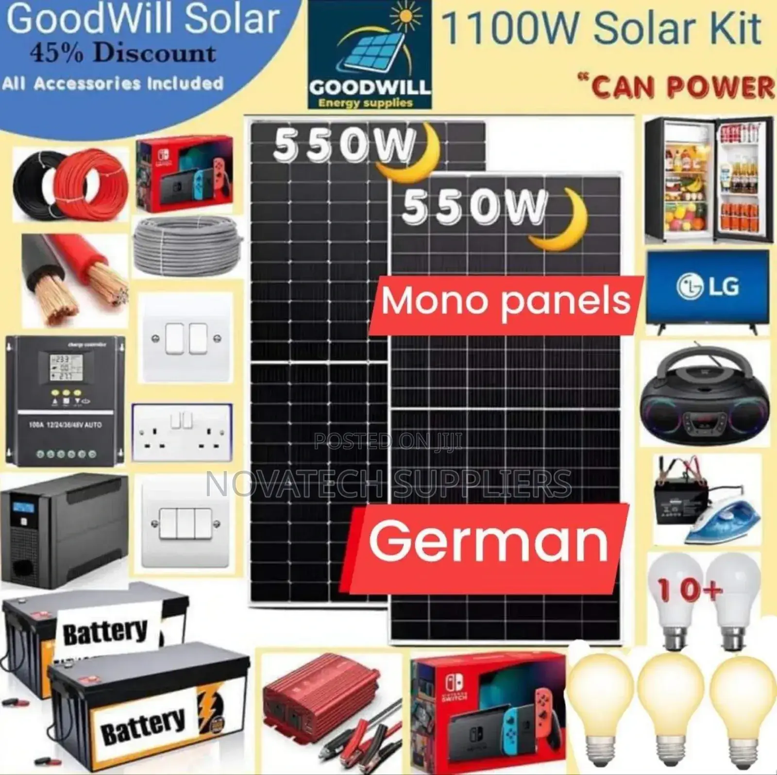 1100W Solar Energy System Full Kit / Germany Solar