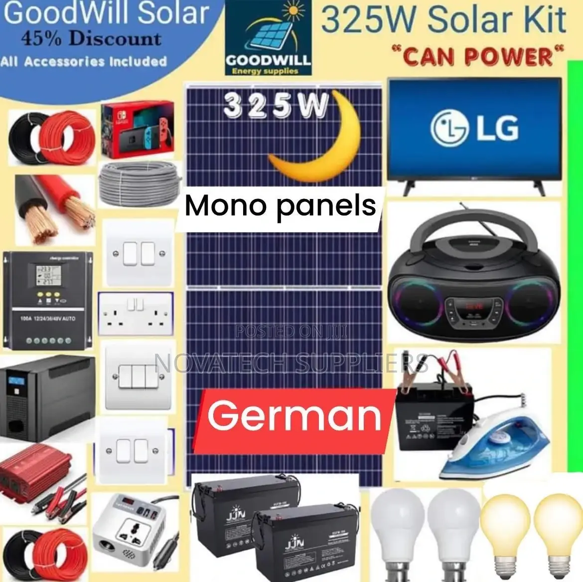 325W Solar Energy System Full Kit / Sunshine Solar