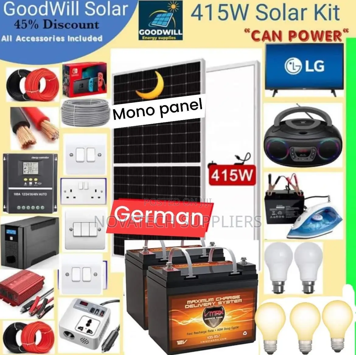 415W Solar Energy System Full Kit / Sunshine Solar