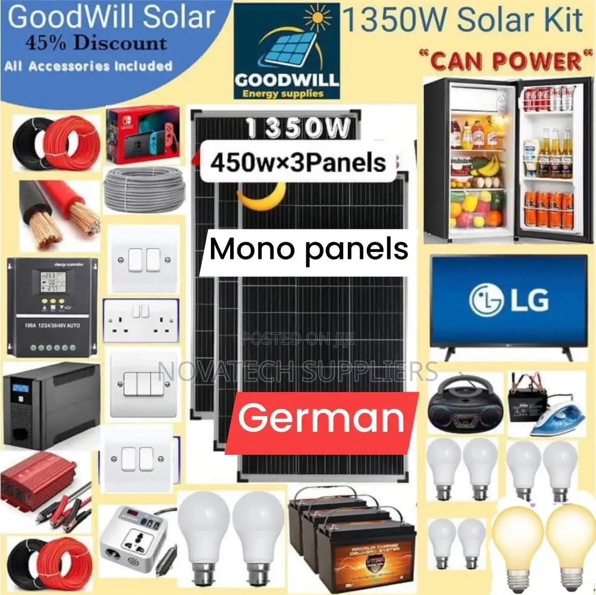 1350W / 1.35KW Solar Energy System Full Kit