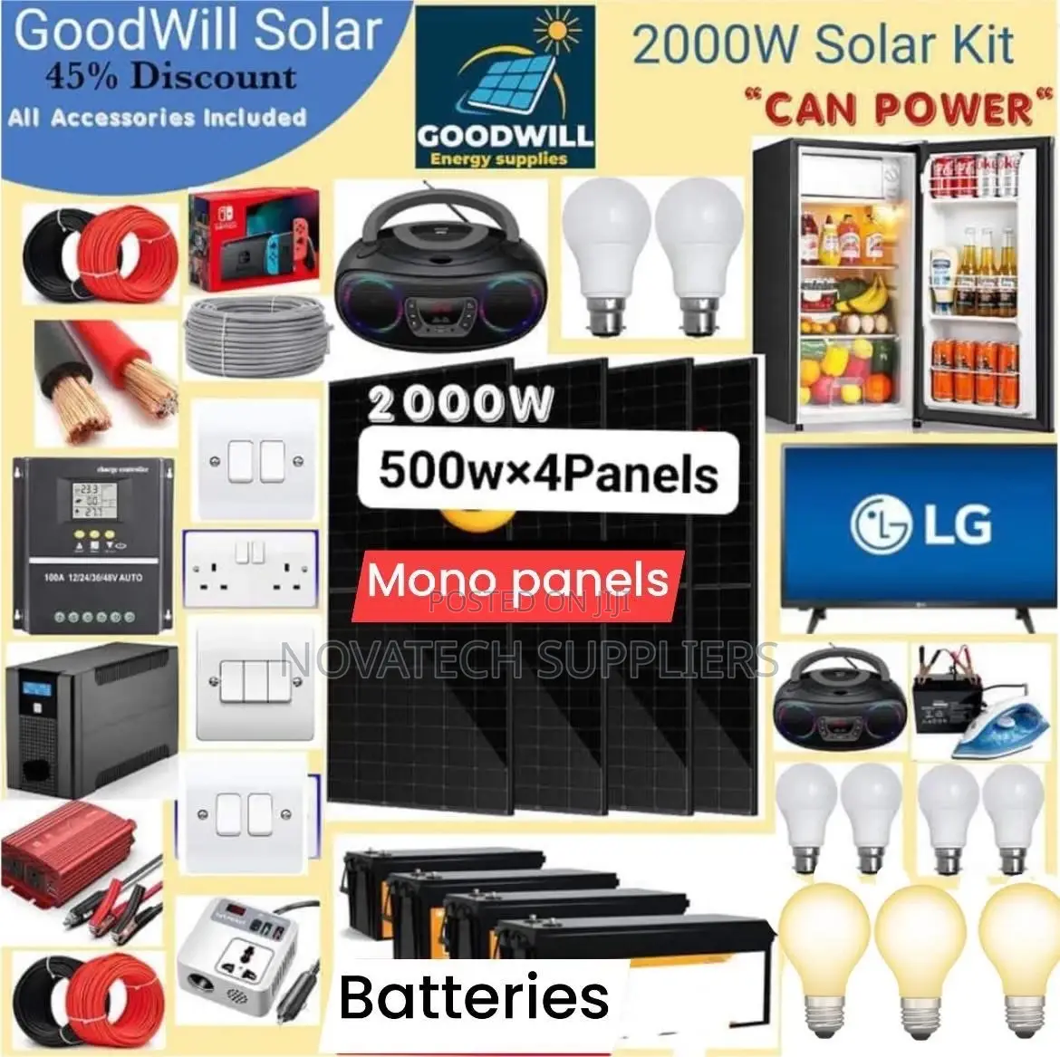 2000W / 2KW Solar Energy System Full Kit