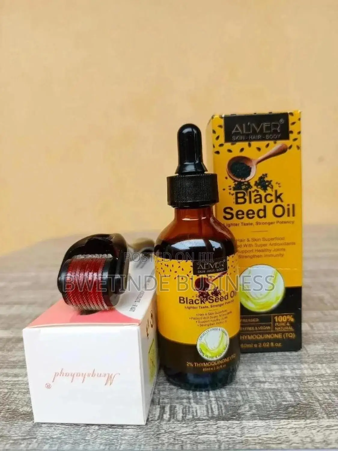 Black Seed Oil + Derma Roller Hair Growth Skin Care Combo Kit