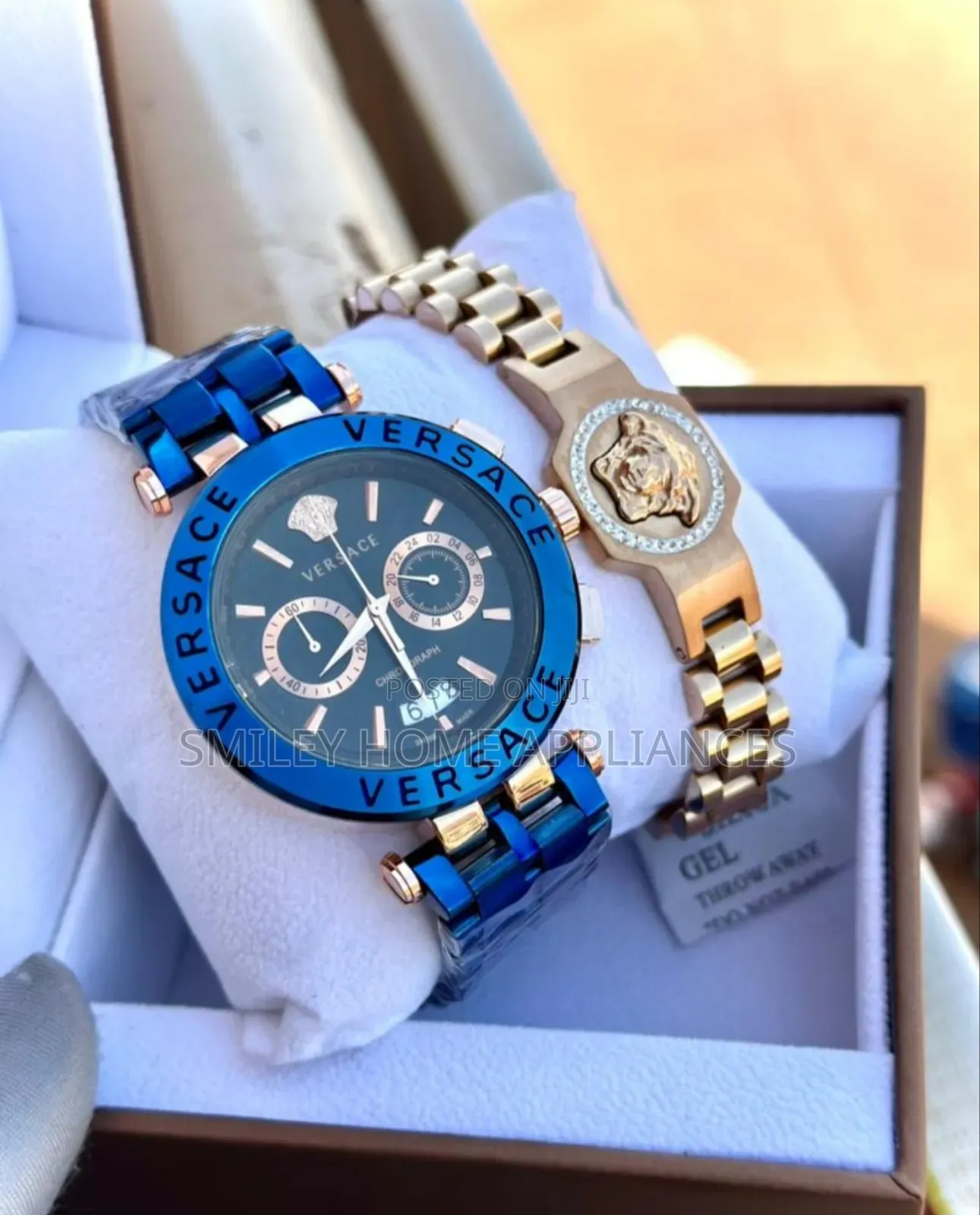 Brand New Versace Matte Blue Wrist Watch With a Bracelet