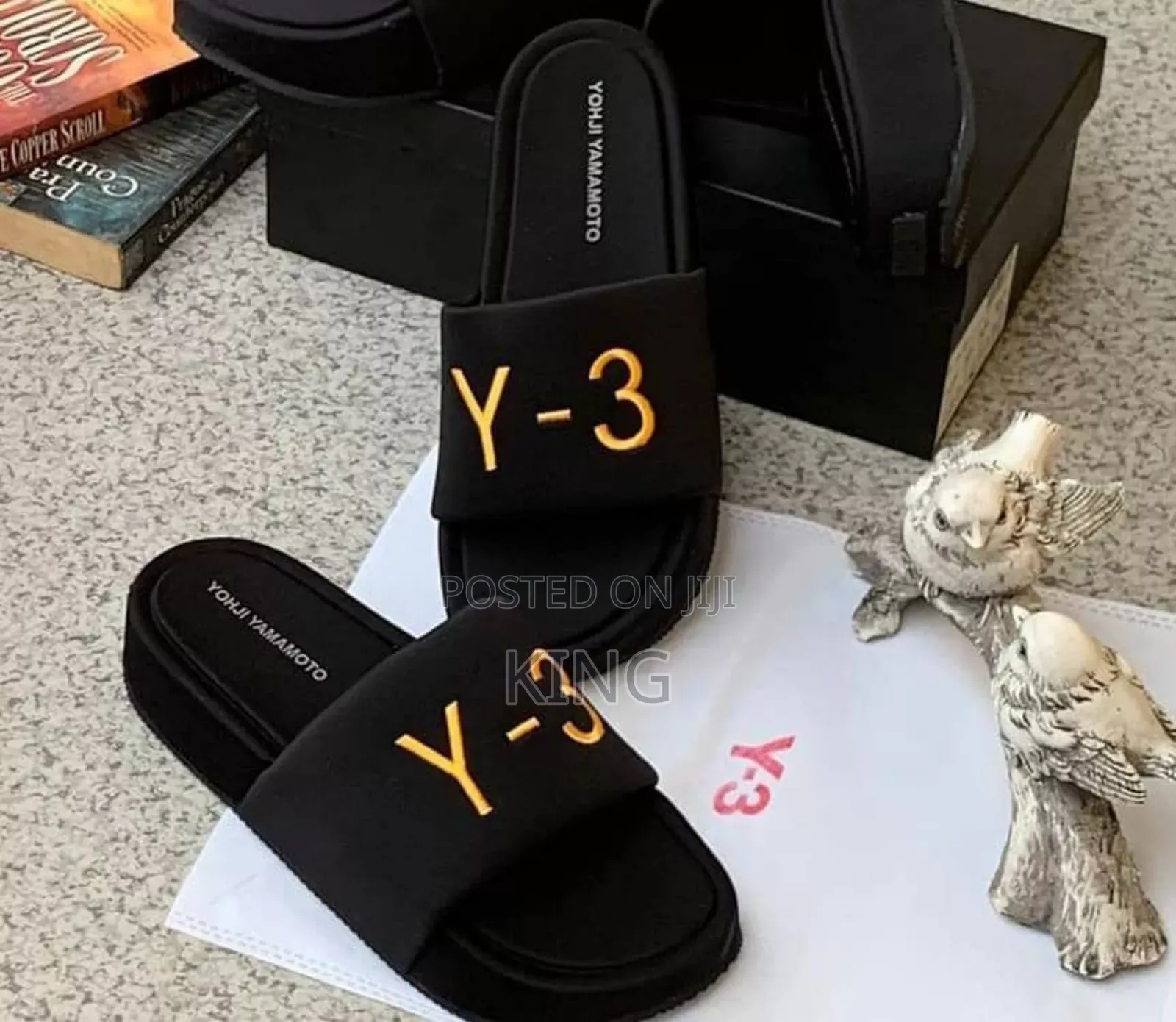 Black Yamamoto Adidas Y3 Slides