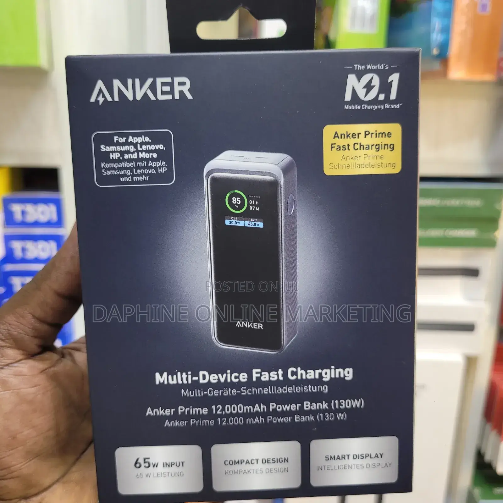 130W 12000mah Multi Device Fast Charger Power Bank
