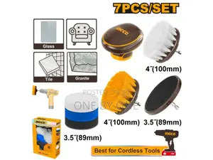 Ingco 7 Pieces Cleaning Brush Set Compatible With Drill