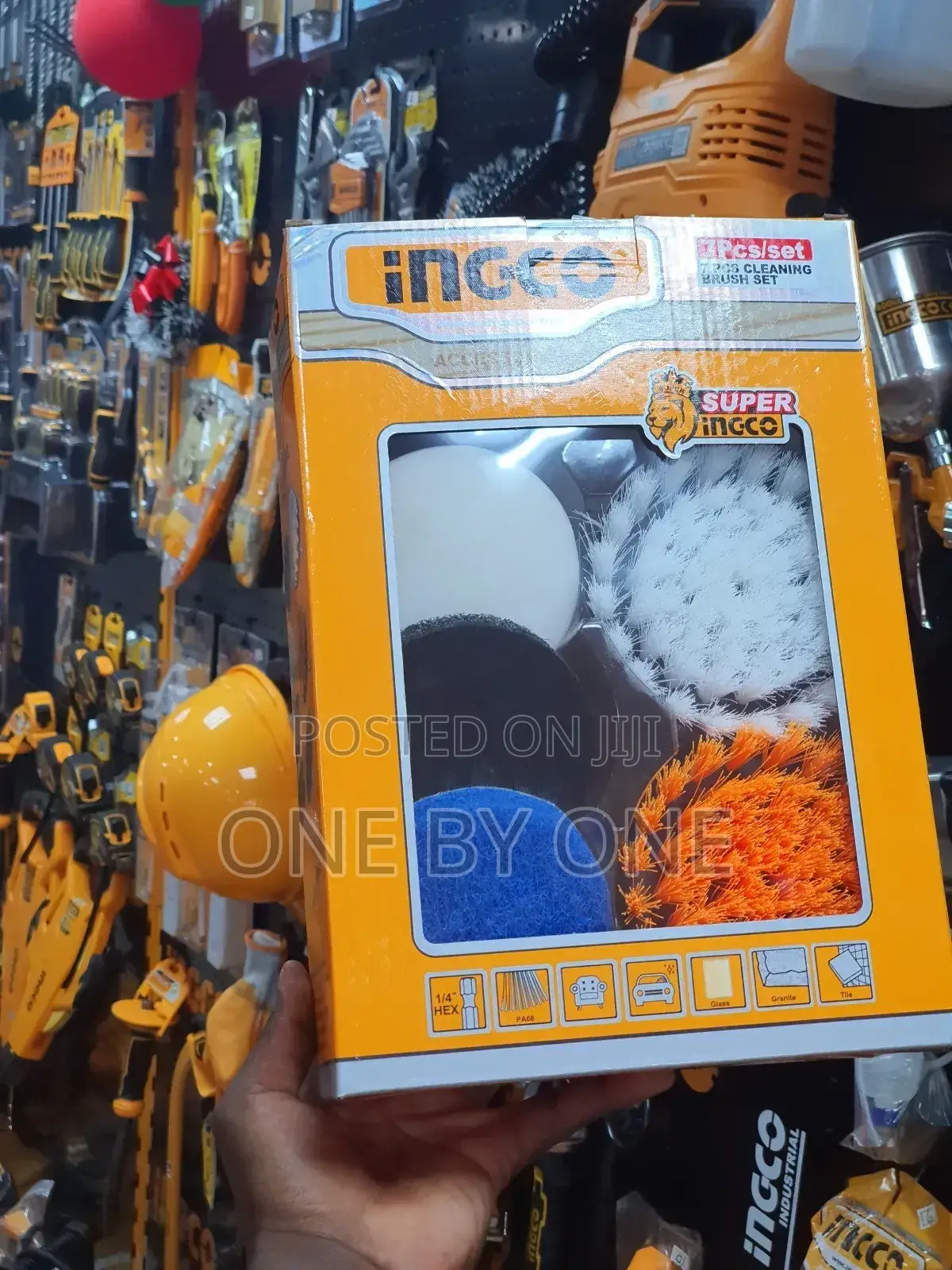 Ingco 7 Pieces Cleaning Brush Set Compatible With Drill