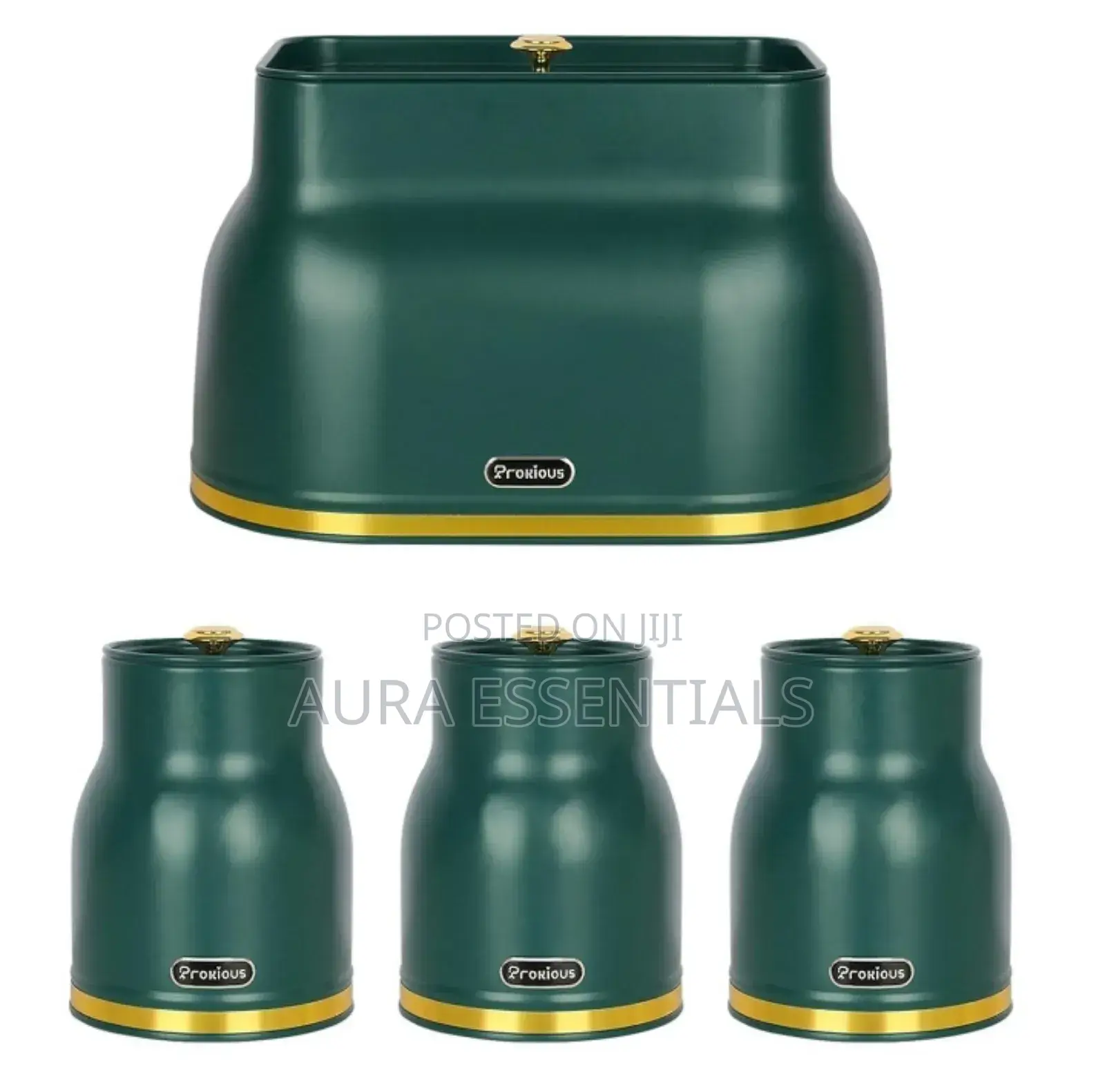 Crystal 4 Pieces Metal Bread Bin