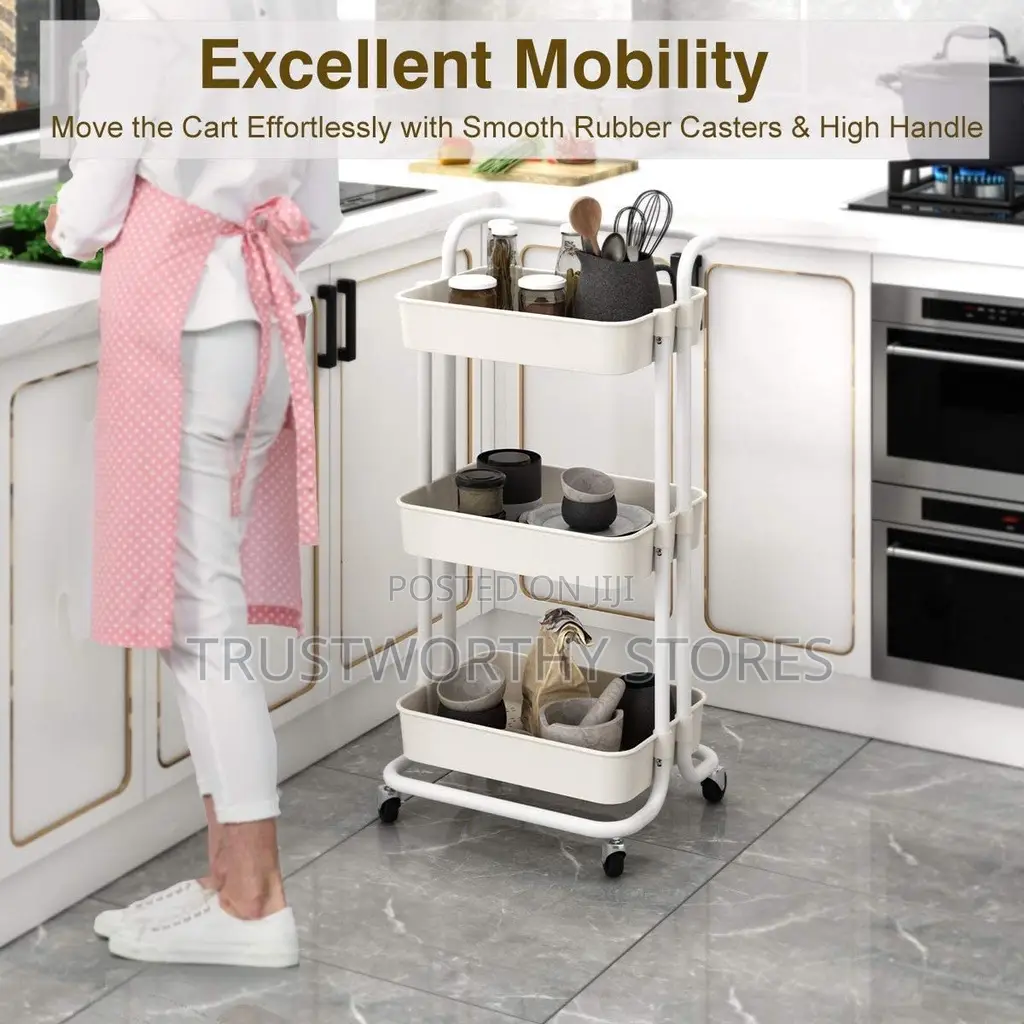 3 Levels Excellent Mobility Kitchen Trolley