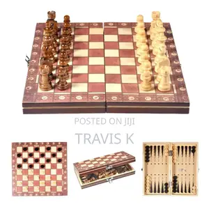 3in1 Foldable Wooden Chess Board