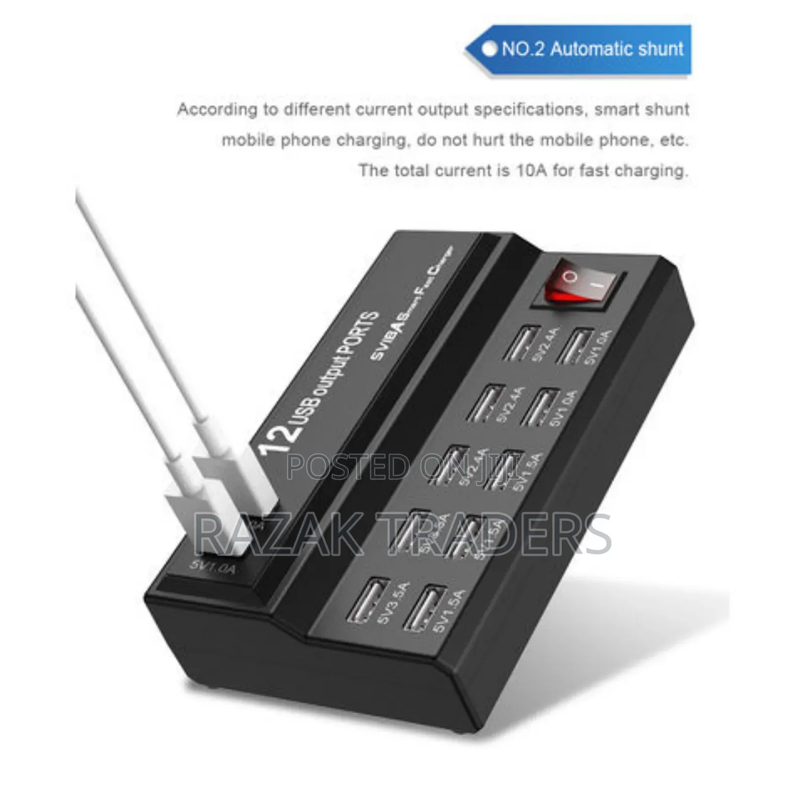 12 Ports Usb Hub, Multiple Devices12 Port Charging Station