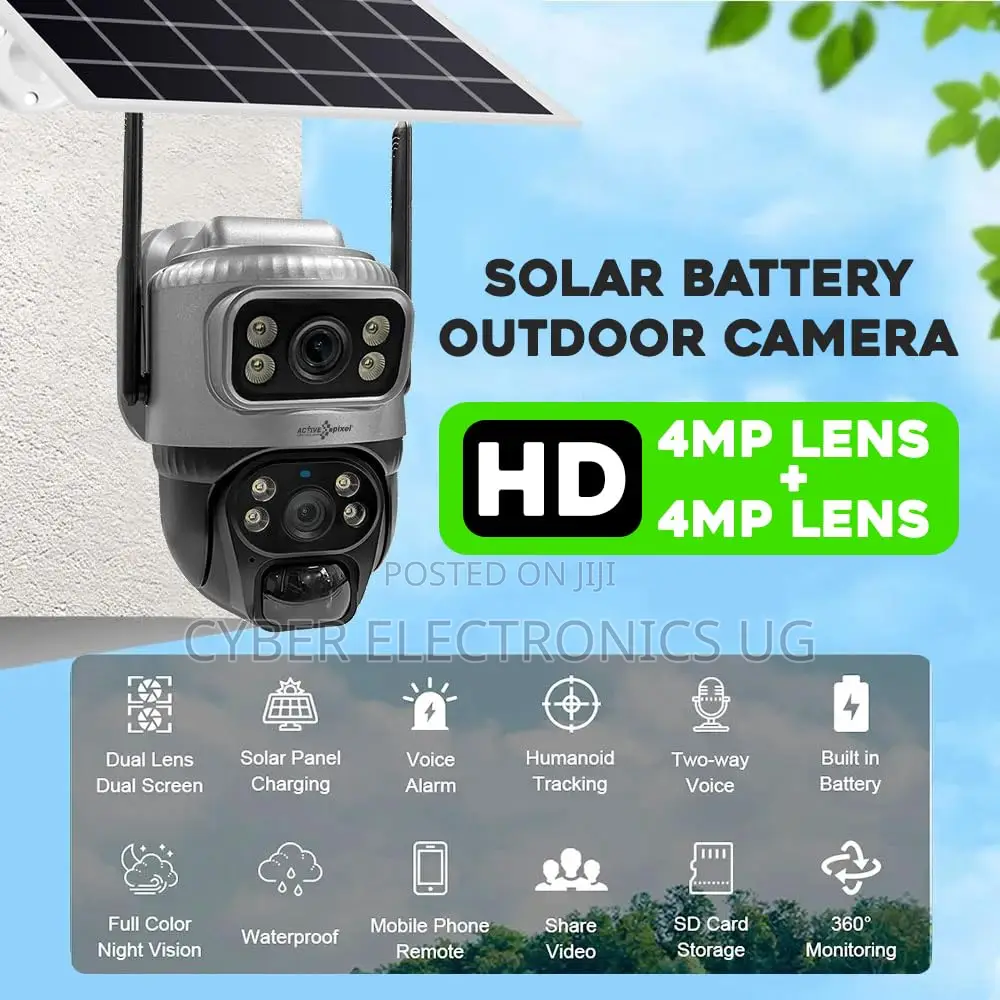 4g Simcard Solar Dual Lens Ip Camera PTZ Security Wireless CCTV
