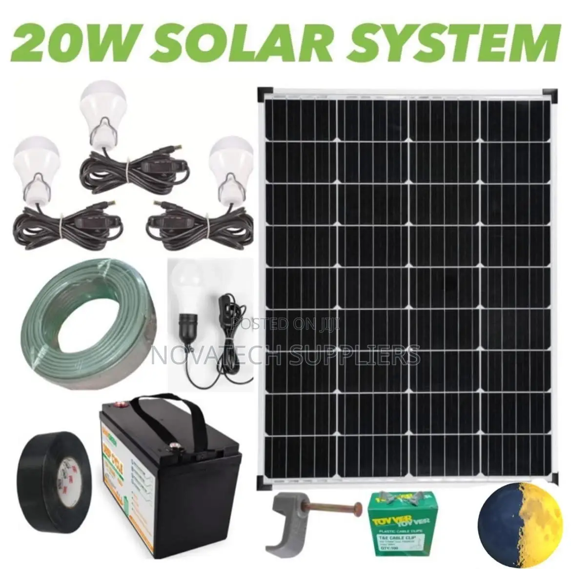 20W Solar System Full Kit / Qwert