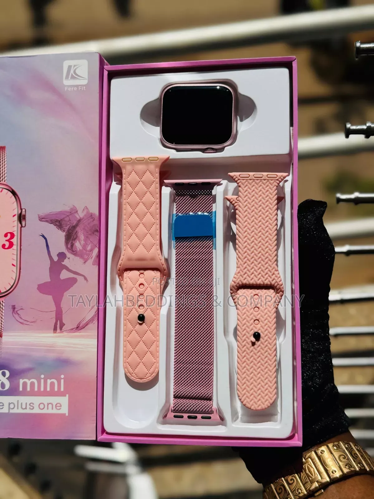 Wisme Ws-68 Mini Smartwatch 3 Strap New 2025 (Black)